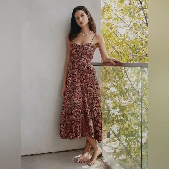 A.L.C. Lilah Printed Midi Dress, Revolve, NWT, Size 8 - Picture 5 of 10